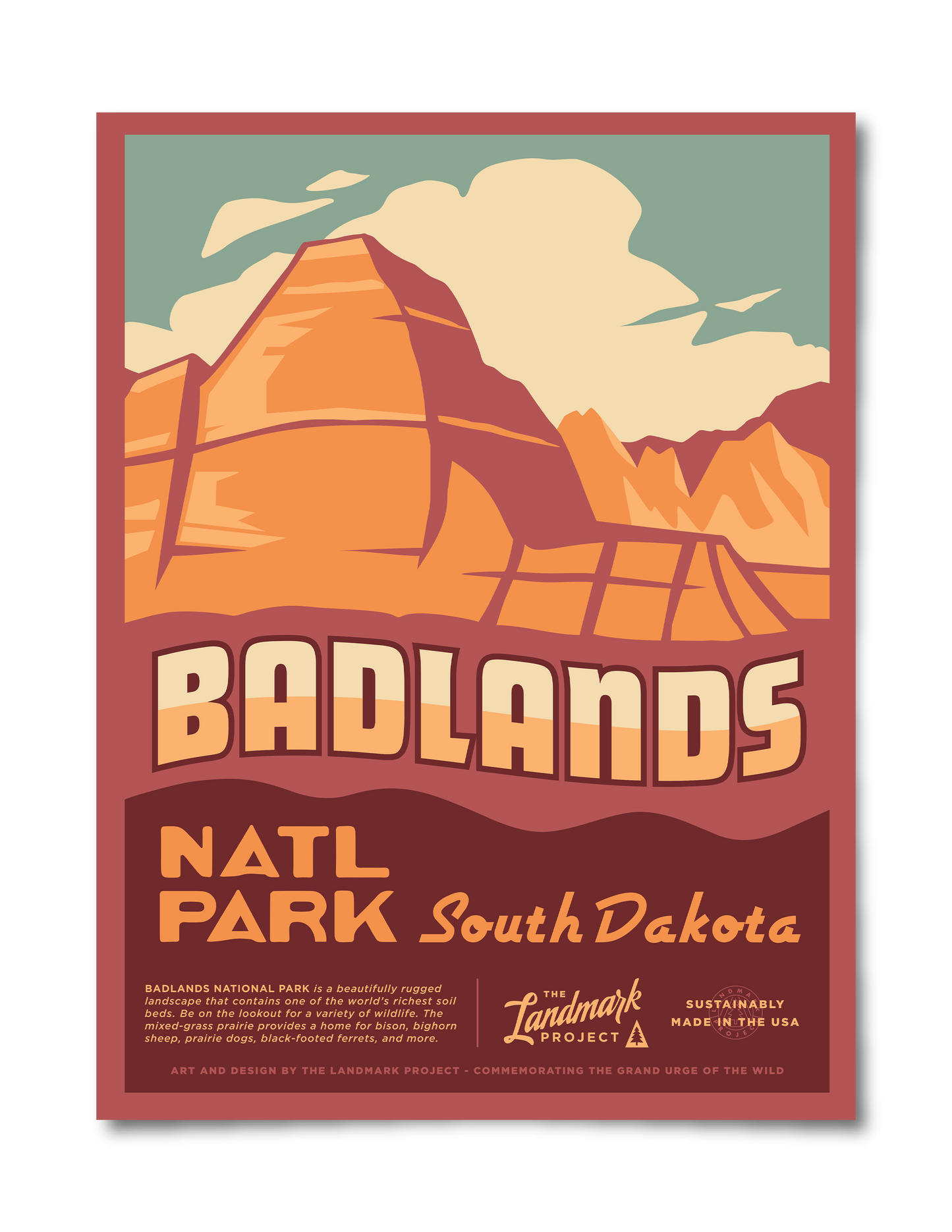 Badlands National Park - 12x16 Poster