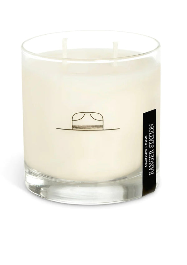 Leather + Pine Candle