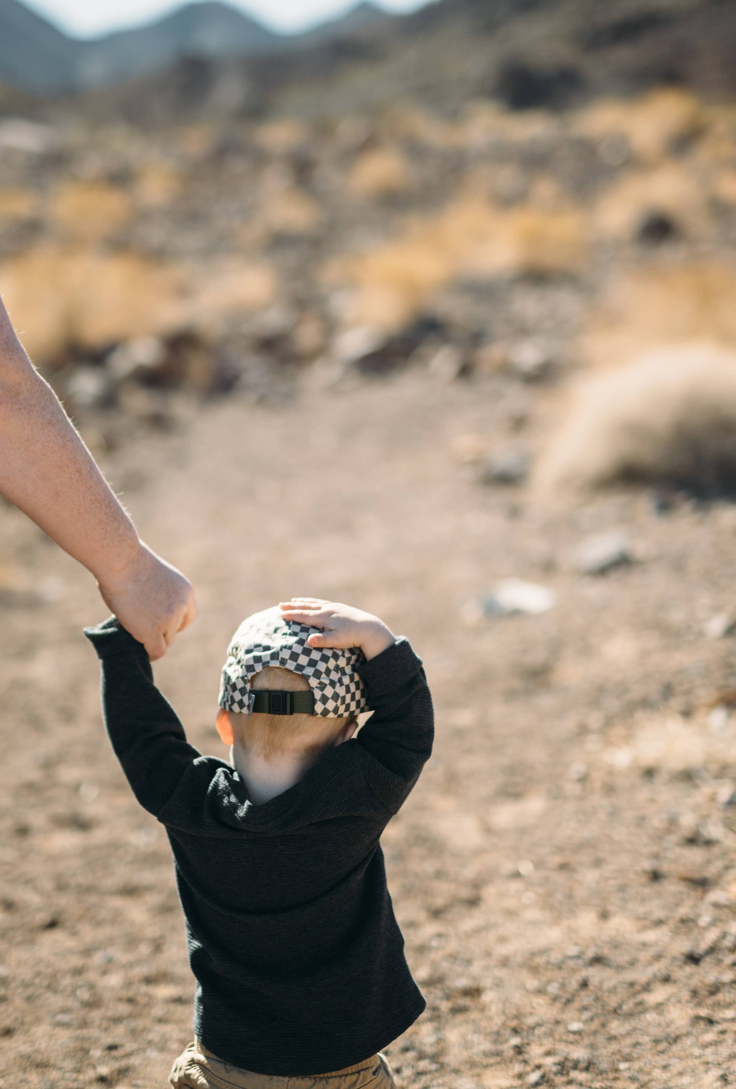 Peace Checkered Kids Flat Brim Hat