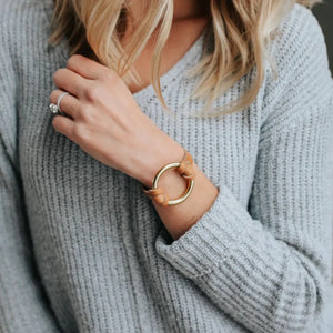O-Ring Leather Bracelet - Natural