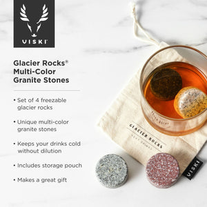 Glacier Rocks® Multicolor Granite Chilling Stones Set of 4