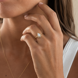 Gold Rings - Opal Burst CZ: 7