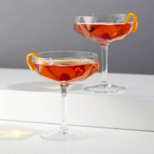 Seneca™ Faceted Crystal Coupes Set of 2