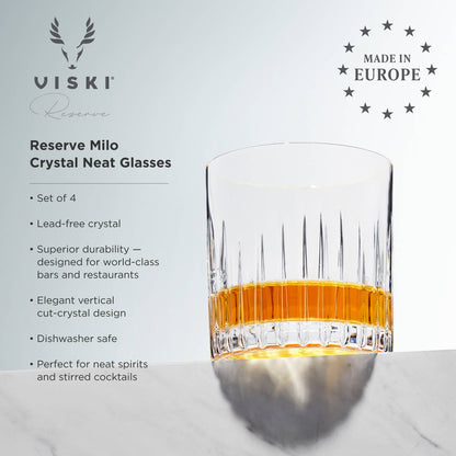 Reserve Milo European Crystal Neat Glasses - Set of 4