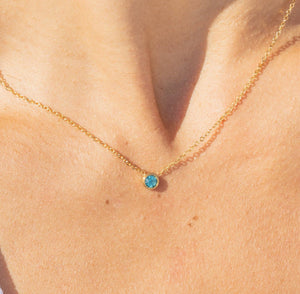 Star Stone Necklace: April/Clear