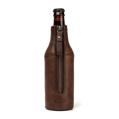 Campaign Leather Bottle Koozie: Whiskey