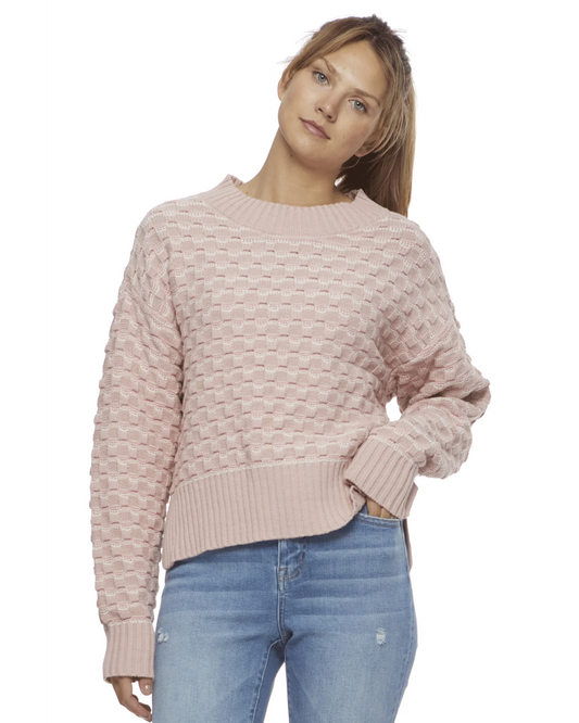 TAYLOR TEXTURED SWEATER- PINK