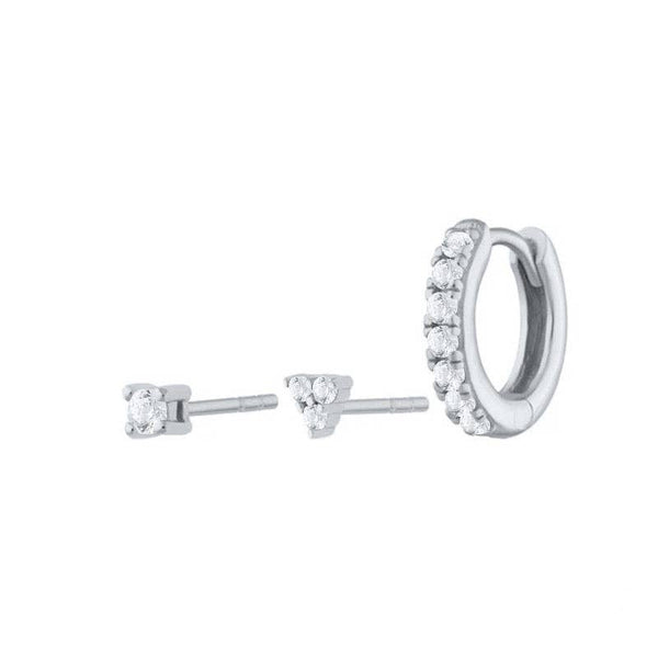 Boca Stud Set: Turquoise/Silver