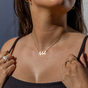 Angel Number Necklace Silver: Gold / 888
