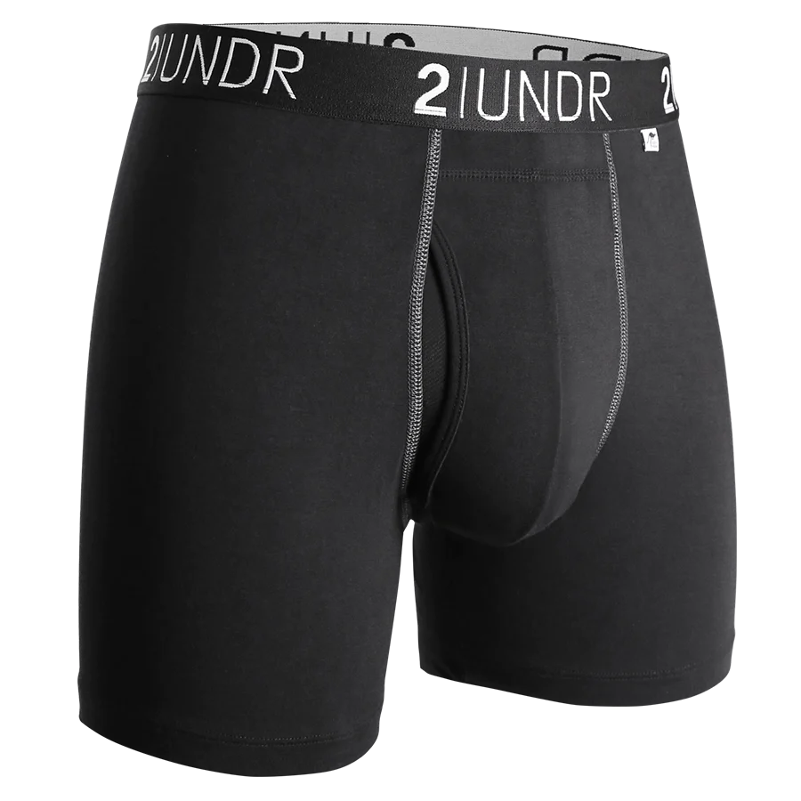 2UNDR -SWING SHIFT BOXER BRIEF - BLACK/GREY