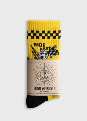 Ride Fast Sock: One size / Gold