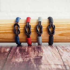 Men's Infinity Knot Leather Bracelet  | Gift for Men |  : Sage