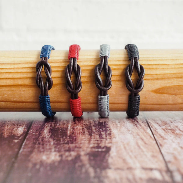 Men's Infinity Knot Leather Bracelet  | Gift for Men |  : Sage
