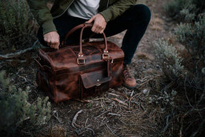 60L Weekender Duffel: Antique Brown