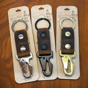 EDC Key-Clip with Bottle Opener: Brass / Brown