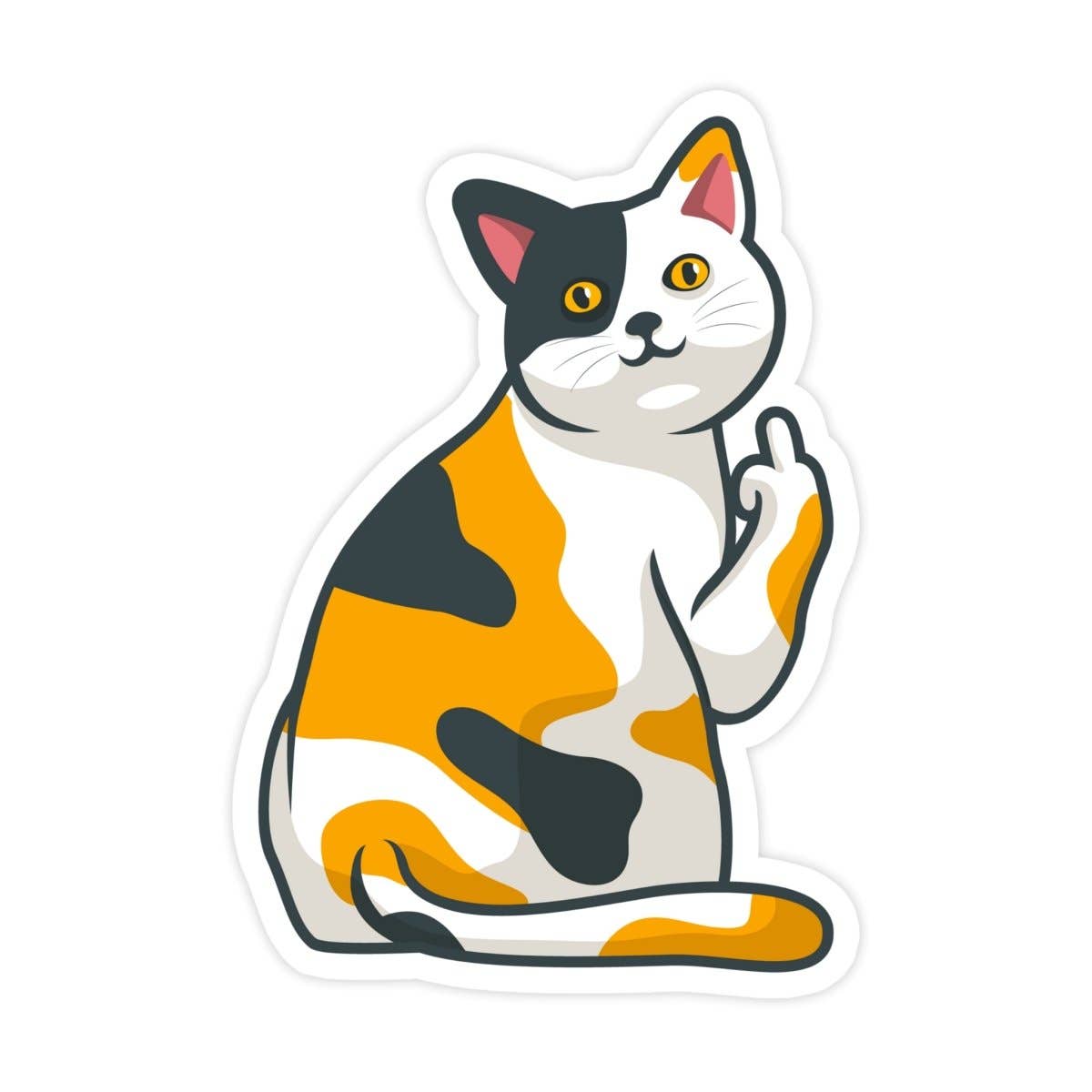 Cat Flipping Off Sticker