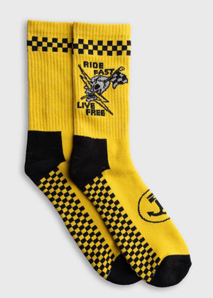 Ride Fast Sock: One size / Gold