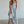 Striped Tube Neck Strapless Flare Maxi Dress -Dusty Blue