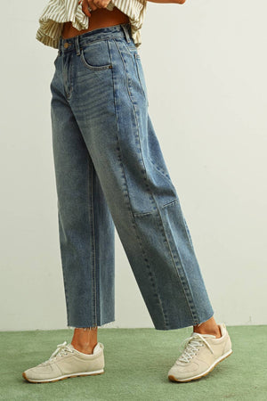 Denim Barrel Jeans - Medium Wash