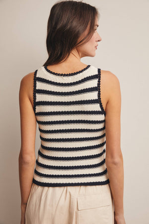 Striped Crochet Knit Tank - Green