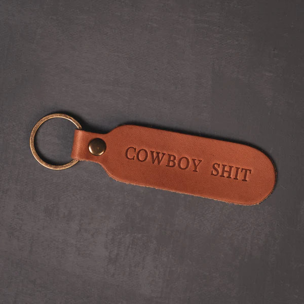 Leather Cowboy Shit Key Chain