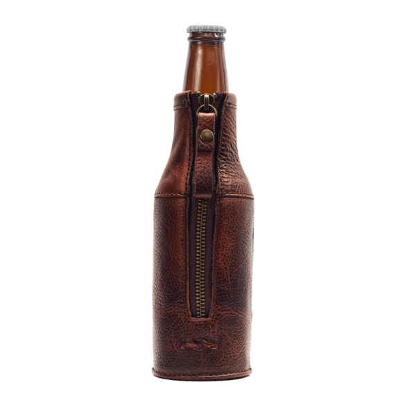 Campaign Leather Bottle Koozie: Whiskey