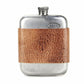 No. 618 - Vintage Pewter Hip Flask w/ Leather Wrap