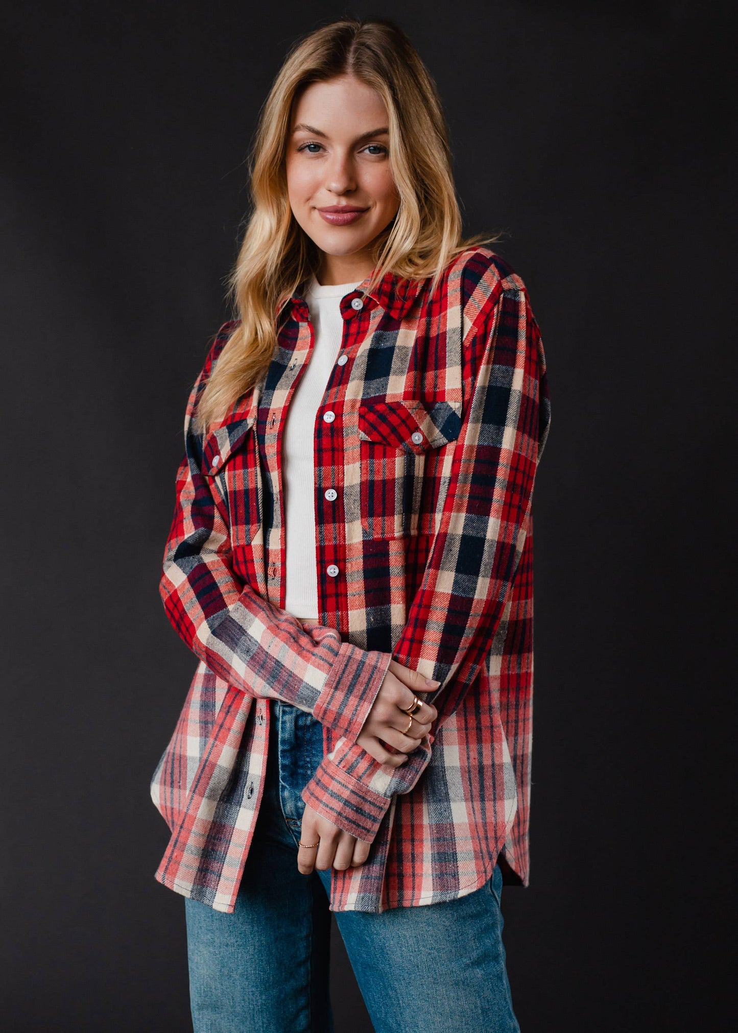 Bridger Plaid Flannel - Red, Navy & Tan