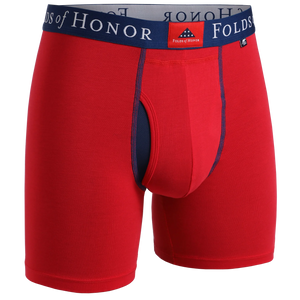 2UNDR Swing Shift Folds of Honor Boxer Brief - FOH - Red (6" inseam)
