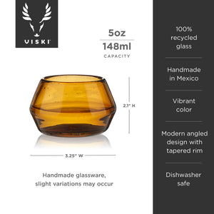 Amber Tequila Copita Handmade Recycled Glass