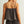 Striped Babydoll Crop Cami - Black