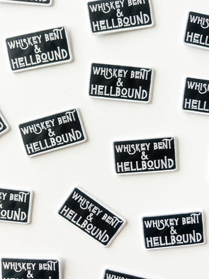 Whiskey Bent & Hell Bound Embroidered Iron-On Patch