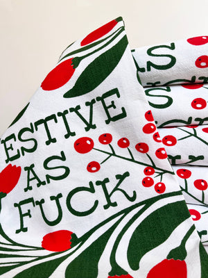 Festive as Fuck Christmas Kitchen Towel