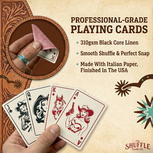 Western Playing Cards – Vintage Cowboy Deck with Custom Western Art & Premium Stock
