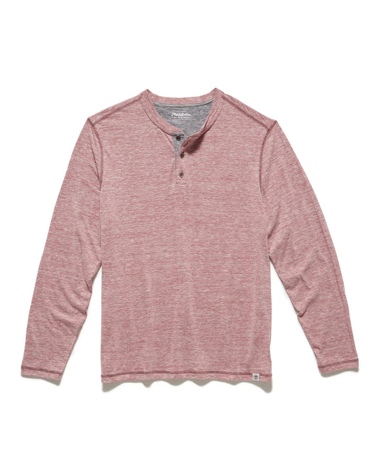 Rollins Snow Slub LS Henley - Maroon