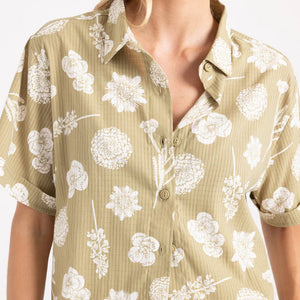 Bless Up Camp Shirt - Dusty Olive