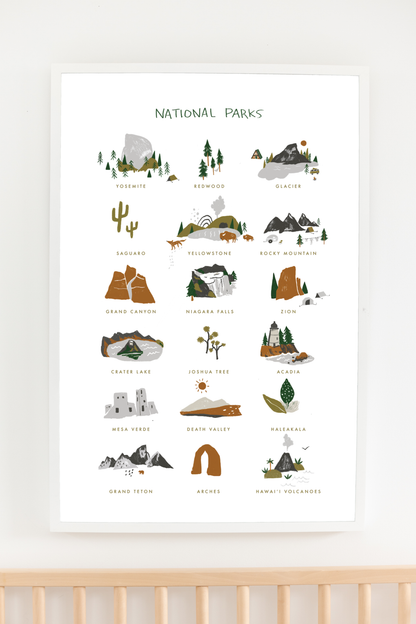 National Parks Art Print - 11x14