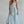 Striped Tube Neck Strapless Flare Maxi Dress -Dusty Blue