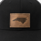North Carolina Silhouette Hat | Leather Patch Snapback: Navy