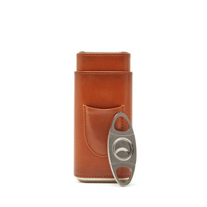 Nomad Jax 3-Cigar Leather Case with Cutter