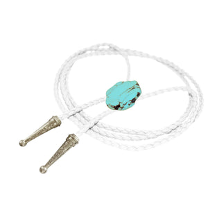 Gemstone Bolo Tie - Turquoise: Brown / Gold