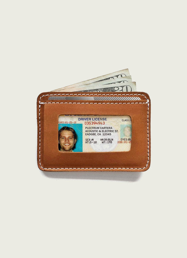 Leather ID Picker's Wallet: Tan