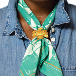 Brass Bandana Slide - Large Thunderbird - Scarf Ring