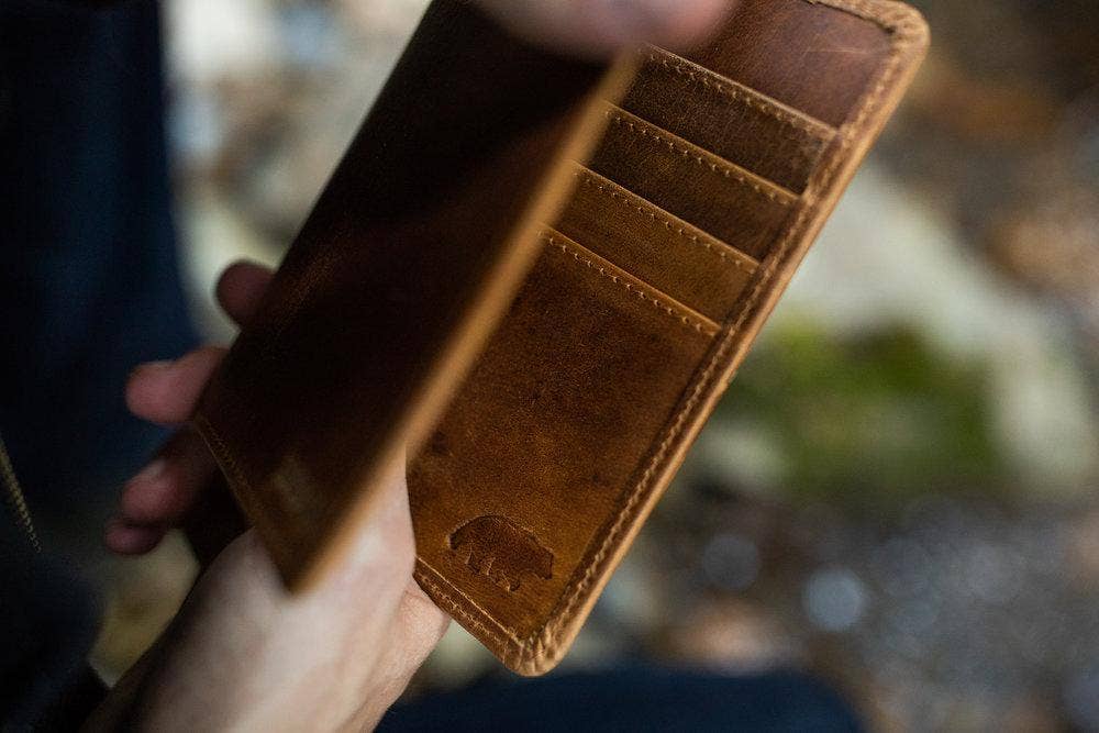 Buffalo Leather Passport Cover: Antique Brown