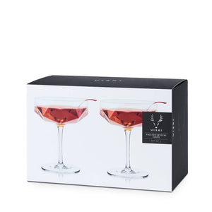 Seneca™ Faceted Crystal Coupes Set of 2