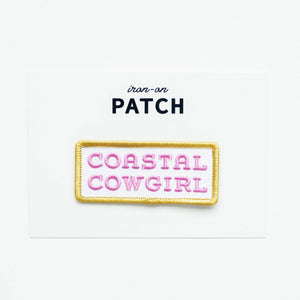 Coastal Cowgirl Embroidered Iron on Patch (Purple+Gold)