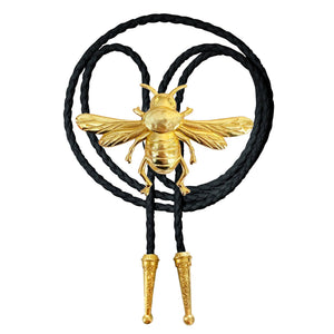 Gold Bumblebee Bolo Tie: Black