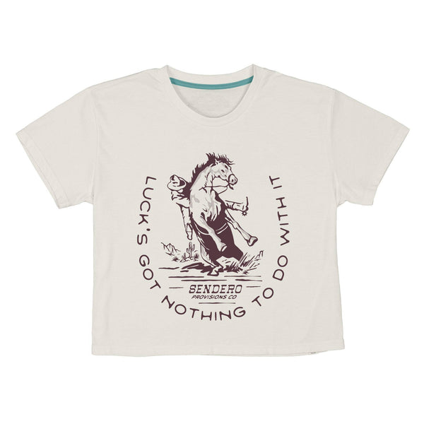 No Luck Women's Crop Tee: Vintage White