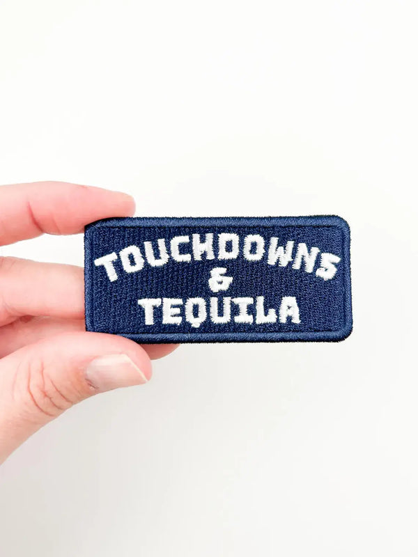 Touchdowns and Tequila Embroidered Iron-On Patch Tailgate