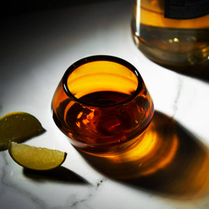 Amber Tequila Copita Handmade Recycled Glass
